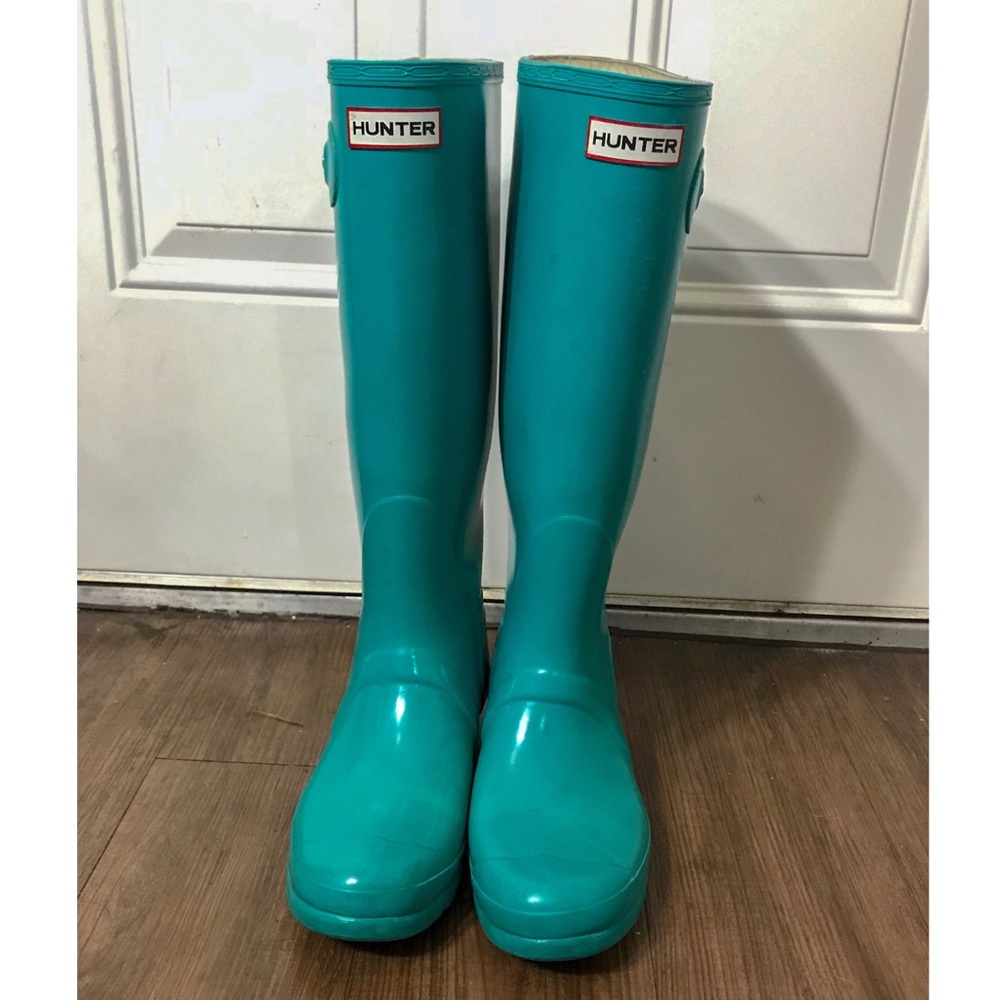 Hunter rain boots teal